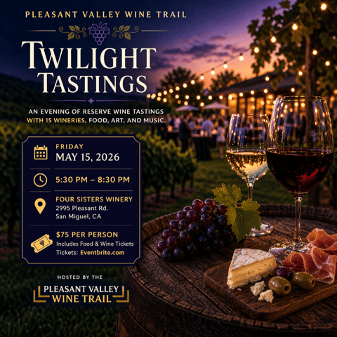 Twilight Tastings on the Pleasant Valley Wine Trail